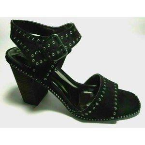 NEW CARLOS SANTANA Black Velour Rivet Sandals